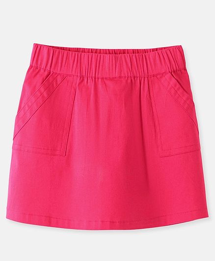 Bonfino Cotton Woven Skirt Solid Colour - Pink