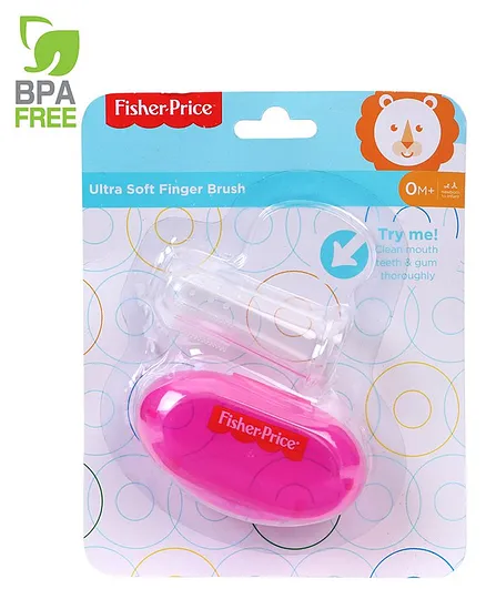 Fisher Price Finger Brush With Case - Pink