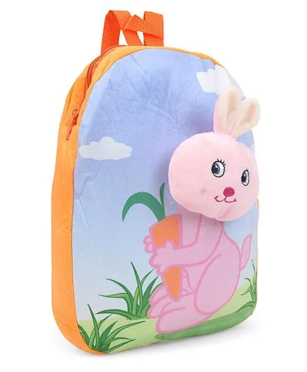 Dimpy Stuff Nursery Bag Bunny Motif Orange Pink - 14 inch