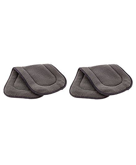 Kuhu Creations Washable 5 Layer Bamboo Charcoal Reusable Cloth Diaper Inserts Pack Of 2 - Brown