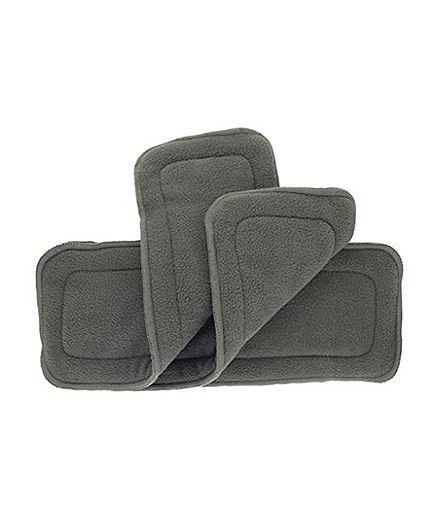 Kuhu Creations Washable 5 Layer Bamboo Charcoal Reusable Cloth Diaper Inserts Pack Of 3 - Brown