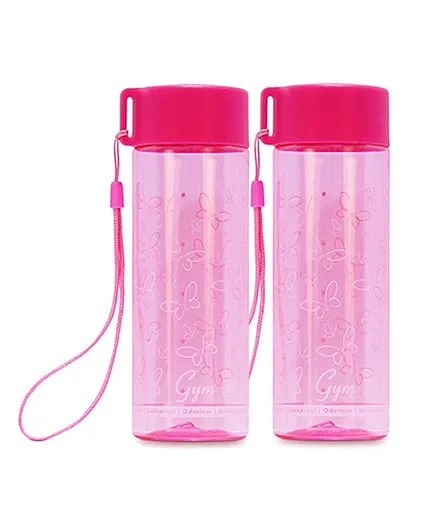 Small Wonder Gym Water Bottle Butterfly Design Pink Pack Of 2 - 250 ml