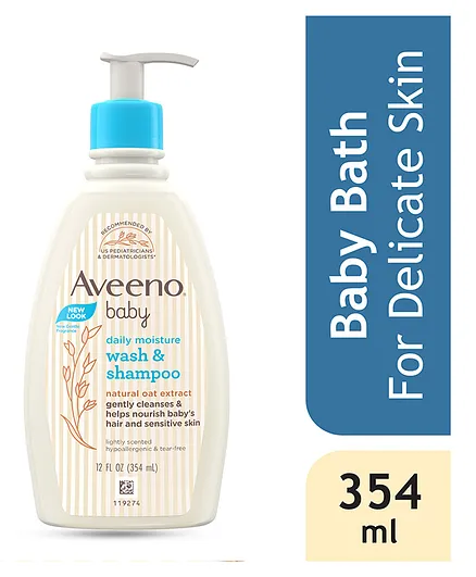 Aveeno Baby Daily Moisture Wash & Shampoo for Delicate Skin (354ml)