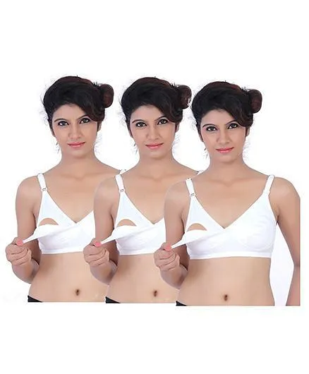 Fabme Nursing Bra Pack of 3 - White