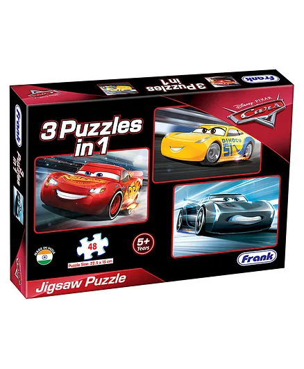 Disney Pixar Cars 3 In 1 Jigsaw Puzzle - 144 Pieces