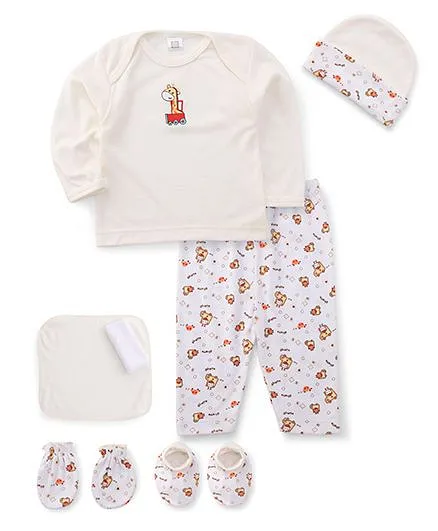 Mee Mee Infant Clothing Gift Set Pack of 7 - Cream White