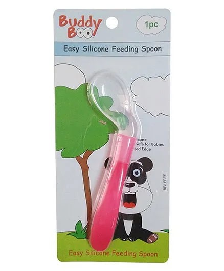 Buddyboo Silicone Feeding Spoon - Pink