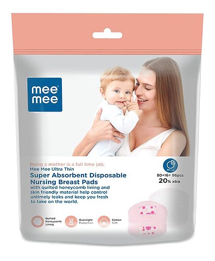 Mee Mee Ultra Thin Super Absorbent Disposable Nursing Breast Pads - 96 Pieces