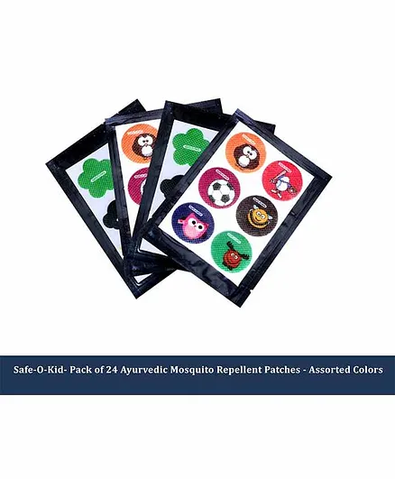 Safe-O-Kid Ayurvedic Mosquito Repellent Patches Multicolor - 24 Pieces