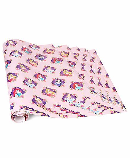 Disney Gift Wrapper Princess Print Pack Of 5 - Pink