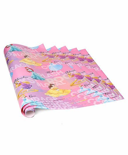 Disney Gift Wrapper Princess Print Pack Of 5 - Pink