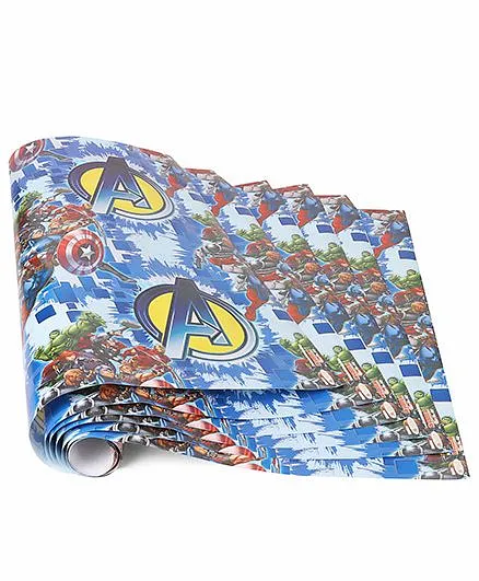 Marvel Gift Wrapper Avenger Print Pack Of 5 - Blue