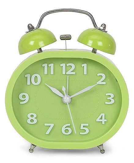 Twin Bell Analog Alarm Clock - Green