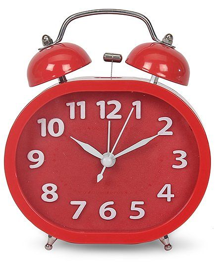 Twin Bell Analog Alarm Clock - Red