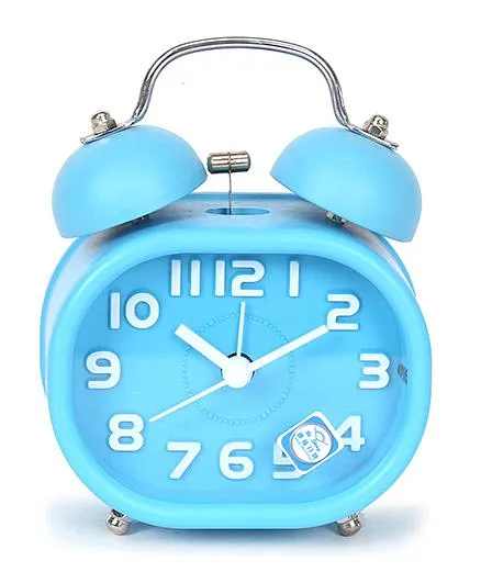 Twin Bell Analog Alarm Clock - Blue