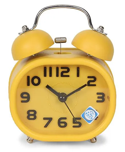 Twin Bell Analog Alarm Clock - Yellow