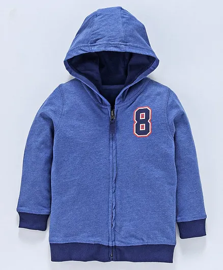 Mothercare Number Print Full Sleeves Hooded Jacket - Blue