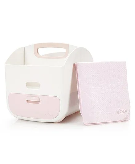 Ubbi Diaper Storage Caddy With Mat - Light Pink