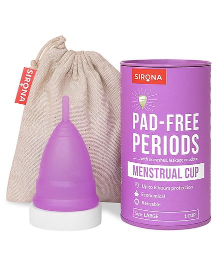 Sirona Large Reusable Menstrual Cup with FDA Approved Medical Grade Silicone - 1 Unit