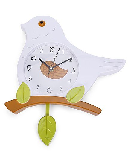 Bird Shape Clock - White