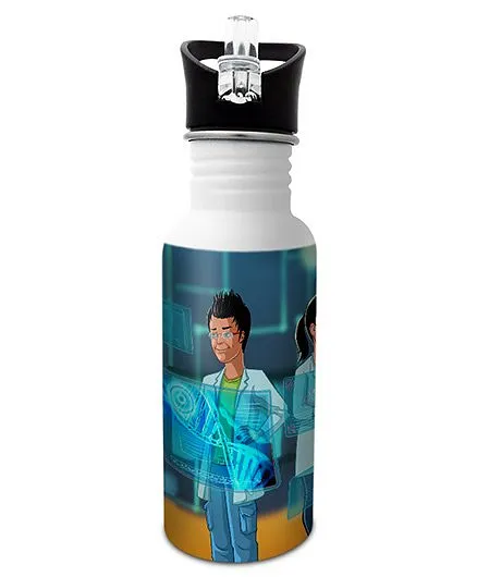 Hot Muggs Stainless Steel Water Bottle Wanna Be A Scientist Print Multi Colour - 600 ml
