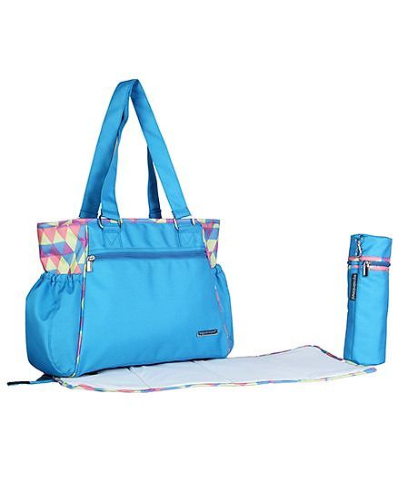 My Milestones Diaper Bag Spectra Plaid Design - Teal Blue