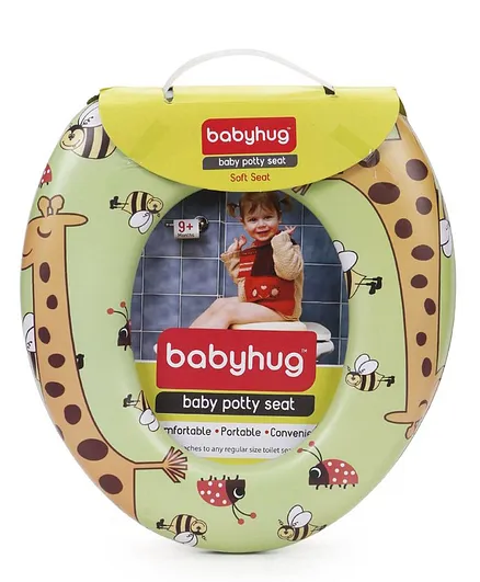 Babyhug Soft Cushioned Potty Seat Giraffe Print  - Green