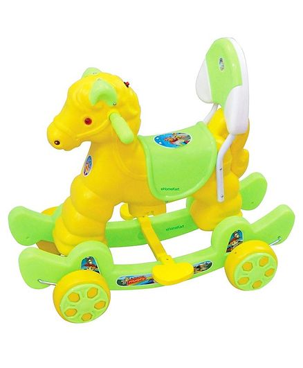 Ehomekart Horse 2 in 1 Rocker Cum Ride-On - Green