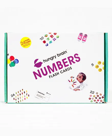 Hungry Brain Numbers Flash Cards - Multi Colour