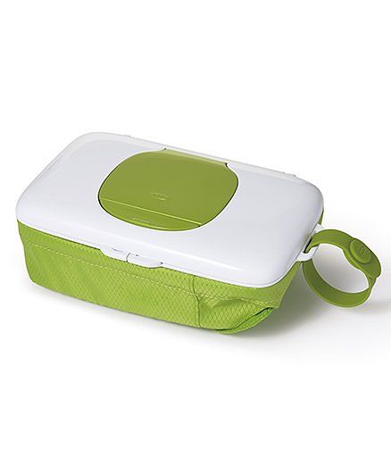 Oxo Tot On The Go Wipes Dispenser With Diaper Pouch - White Green