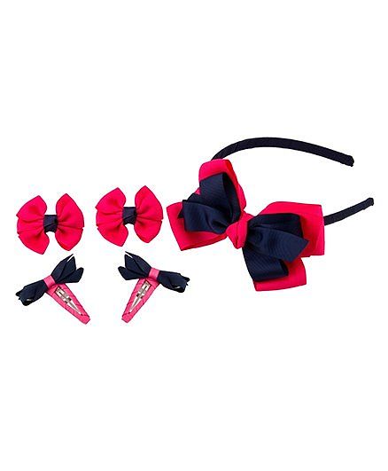 Babies Bloom Hair Accessory Set Pack Of 5 - Pink Blue
