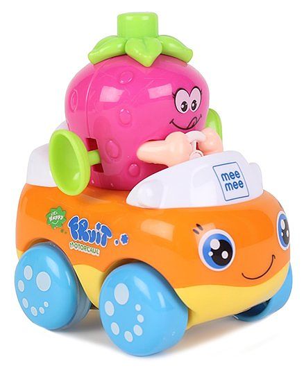 Mee Mee Strawberry Shape Friction Toy Car - Pink Orange