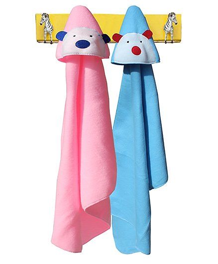 My NewBorn 2 in 1 Baby Fleece Wrapper Cum Blanket Pack of 2 - Pink & Blue