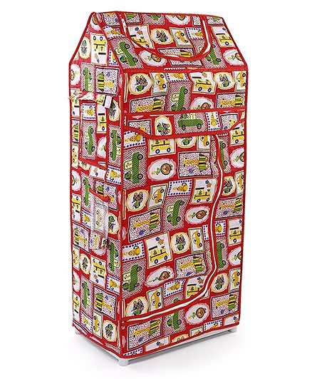 Ratnas 4 Shelves Almirah Elephant Print - Red