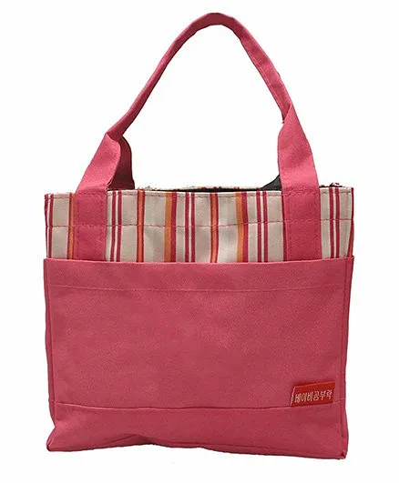 Ez Life Stripes Lunch Bag - Pink