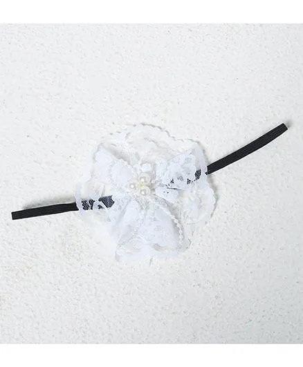 Funkrafts Lace Flowers Headband - White
