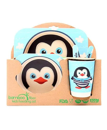 Abracadabra Baby Feeding Set Penguin Design - Blue