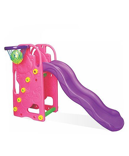 Yoto Lampoon Wavy Slide With Basket Ball Net - Multicolor