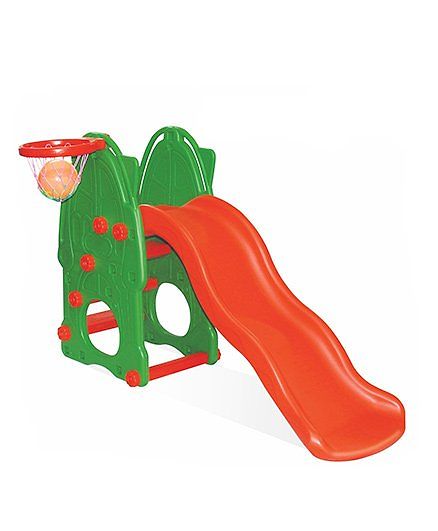 Yoto Castle Wavy Slide With Basket Ball Net - Green