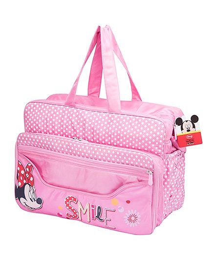 Disney Polka Dot Diaper Bag With Changing Mat Pink Online In India Disney Polka Dot Diaper Bag With Changing Mat Pink