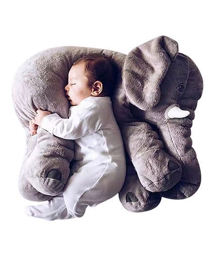 Skylofts Soft Stuffed Elephant Shaped Pillow Cover Toy Grey - Height 65 cm