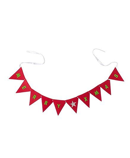 Li'll Pumpkins Merry X-Mas Traingle Buntings - Red