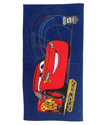 Disney Pixar Car Bath Towel - Blue & Red
