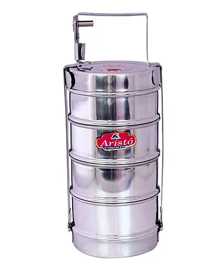 Aristo Stainless Steel Lunch Box With Four Containers Silver - 450 ml