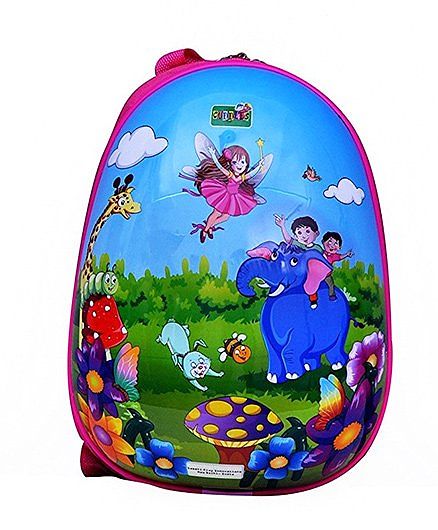 Playhood School Bag Printed Blue - 11 Inches