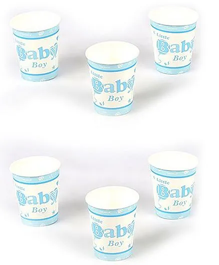 Funcart Little Boy Theme Paper Cups Blue Pack of 6 - 266 ml each