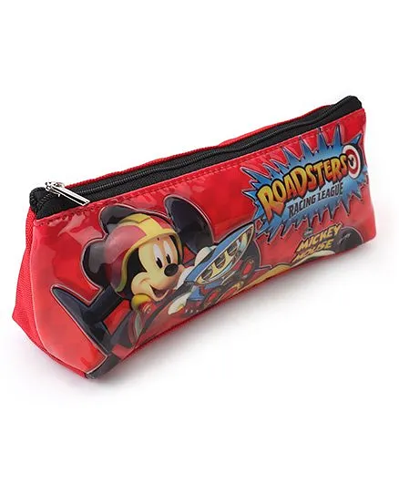 Disney Mickey Mouse Zippered Pencil Pouch - Black Red