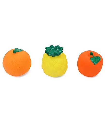 Ratnas Squeaky Bath Toys Fruits Pack Of 3 (Color & Shape May Vary)