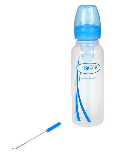 Dr Brownss Options Feeding Bottle Standard Neck With Natural Flow Teat Blue - 250 ml
