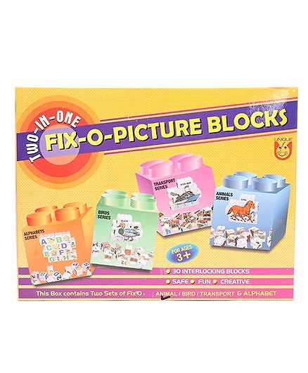 Unique Fixo Picture Blocks 2 in 1 - Multicolor